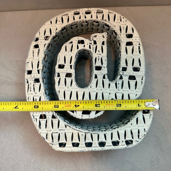 @ Off-White Farmhouse Modern Cottage Metal Home Decor “@ AT” symbol - Picture 4 of 4